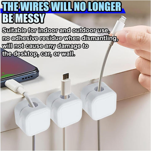 ZIMISI 8 Pack Cord Organizer Holder for Car, Magnetic Cord Organizer, Cable Management Clips, Adhesive Wire Organizer