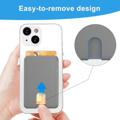 SHANSHUI 3 Pack Ultra Slim Phone Card Holder, Anti-Lost Design Stick on Wallet Compatible for iPhone and Most