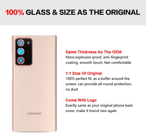 Compatible Samsung Galaxy Note 20 Ultra Back Glass Cover Replacement 6.9-Inches SM-N986U (Mystic Bronze)