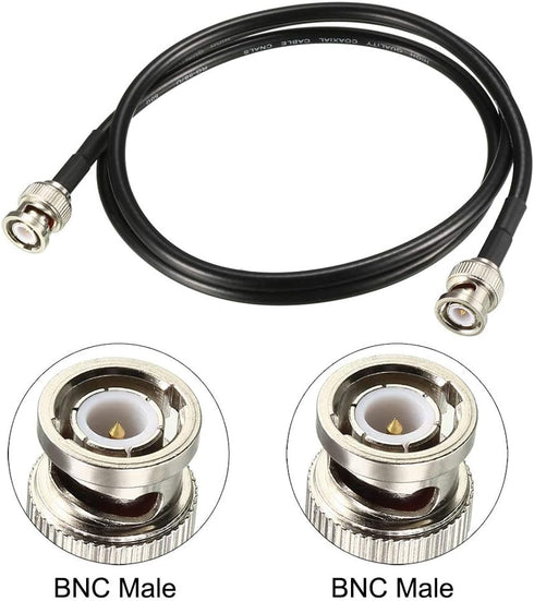 uxcell RG58 Coaxial Cable, BNC Male to BNC Male Connectors, 50 Ohm, 3 Ft