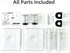 suptek Clamp-on Speaker Stand Desk Mount Set, Height Adjustable, Tilt, Swivel, 2 Pack, Universal Audio Holders, White