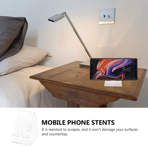 SKISUNO 2-Pack 3.74X3.14X2.32In Acrylic Mobile Phone Stand Transparent Cellphone Display Holder Desktop Phone Stand