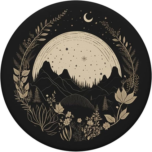 Boho Chic Floral PopSockets Standard - Forest Nature Mountain Moon Hiking Camping