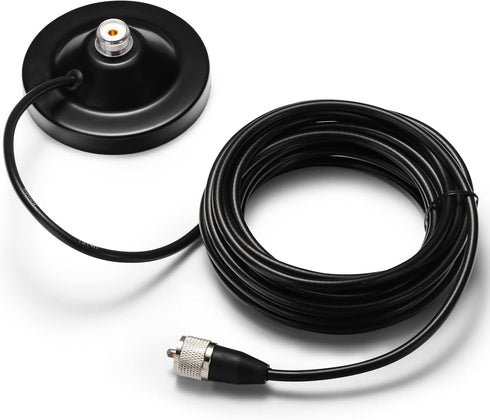 Radioddity RAM5 CB/VHF/UHF/HF Ham Radio Antenna Magnet Mount with SO-239 Connection, 16.4Ft Coaxial Cable Compatible