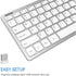 Arteck 2.4G Wireless Keyboard, Ultra Slim Compact with Media Hotkeys for Desktop PC, Laptop, Smart TV