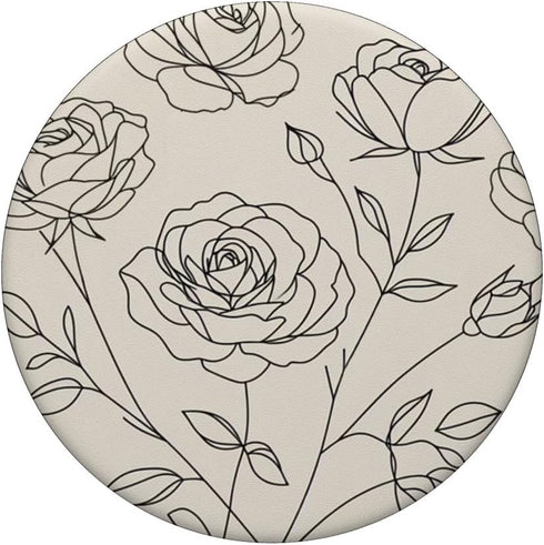 Boho Chic Minimalist Cream Light Beige Rose Flower PopSockets Standard PopGrip