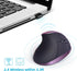 Ergonomic Wireless Mouse, Rechargeable Vertical Mouse for Right Handed with 6 Buttons for Laptop, Desktop, PC (Purple)