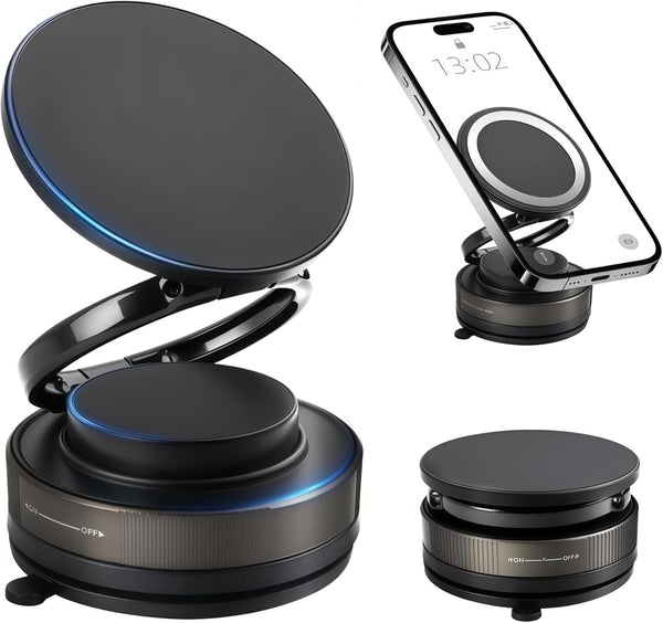 MISSOKIE Upgraded Vacuum Magnetic Car Phone Holder for MagSafe, 360 Rotation, 96LBS Ultra