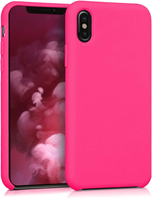 kwmobile Case Compatible with Apple iPhone X - TPU Silicone Phone Cover with Soft Finish, Neon Pink