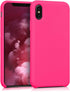 kwmobile Case Compatible with Apple iPhone X - TPU Silicone Phone Cover with Soft Finish, Neon Pink