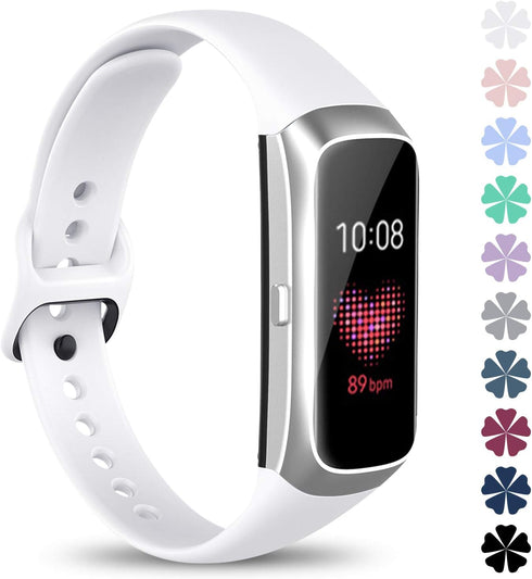 Watbro Compatible with Samsung Galaxy Fit SM-R370 Bands, Adjustable Soft Silicone Replacement Straps for Smartwatch