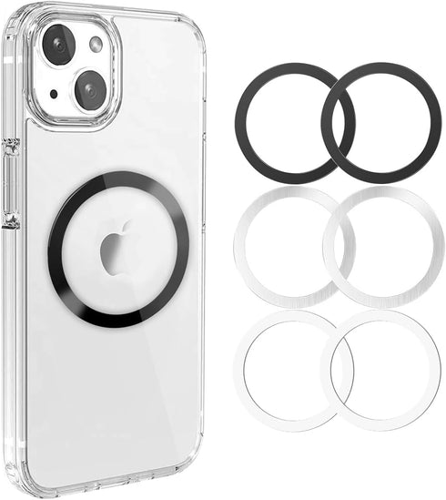 Jeluse 6 Pack Universal Metal Rings Compatible with Magsafe Sticker, Magnetic Ring for Phone Cases