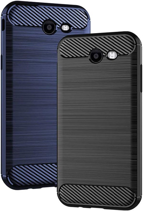 Asuwish Phone Case for Samsung Galaxy J7 Prime 2017 with Tempered Glass Screen Protector, Blue