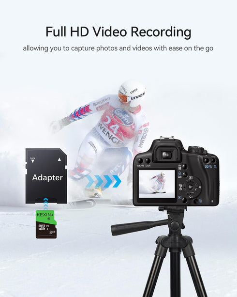 KEXIN 8GB Micro SD Card 10 Pack with SD Adapter, UHS-I C10 Full HD High Speed TF Card for Smartphone, Tablet