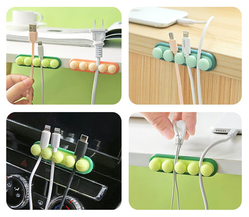USB Cable Holder, 2 Packs Cute Cord Organizer, Cable Management Clips, for Home Office Desk and Car