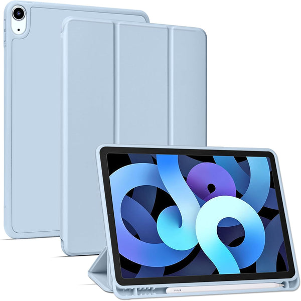 Arae Case for iPad Air 6th Generation 11 inch 2024, Trifold Kickstand Smart Cover with Pencil Holder, Baby Blue