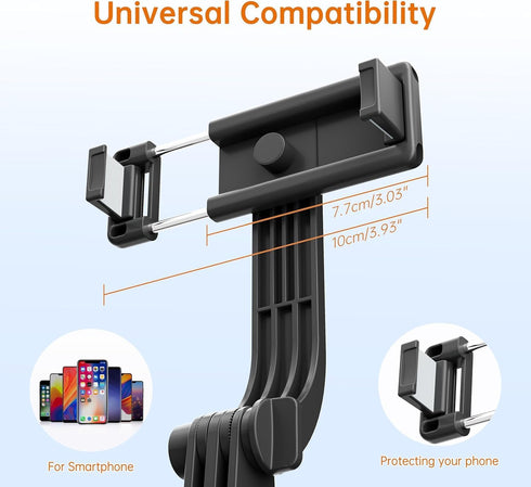 scev 67" 360 All-in-1 Selfie Stick Tripod, Portable Cell Phone Tripod with Wireless Remote Control, Rotating Extendable