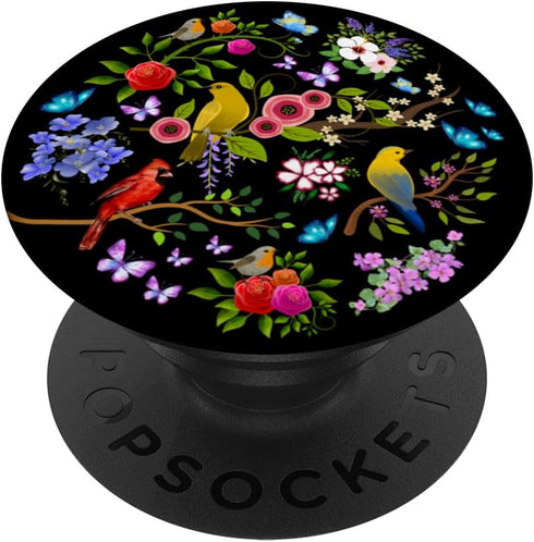 Flower, Bird and Butterfly Garden PopSockets Standard PopGrip