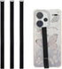 Mabor 3Pcs Silicone Phone Strap Grip Holder, Black Reusable Wireless Charging Compatible Detachable