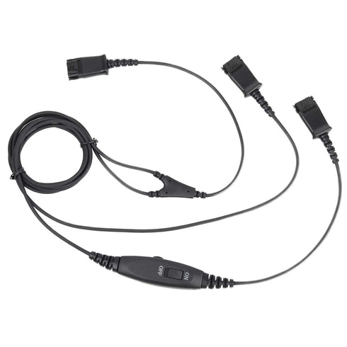 VoiceJoy Call Center Headset Quick Disconnect Cable Y Splitter Adapter for Training Center Compatible with Plantronics