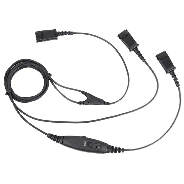 VoiceJoy Call Center Headset Quick Disconnect Cable Y Splitter Adapter for Training Center Compatible with Plantronics