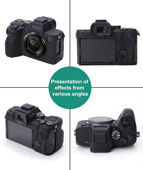Digital Camera Case for Sony A7 IV, Anti-Scratch Soft Silicone Protective Skin Case Cover - Black