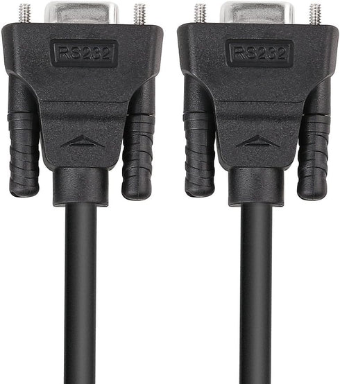 DTECH 6 ft RS232 Serial Cable, Female to Female, 9 Pin Straight Through, Black, 2 Meters
