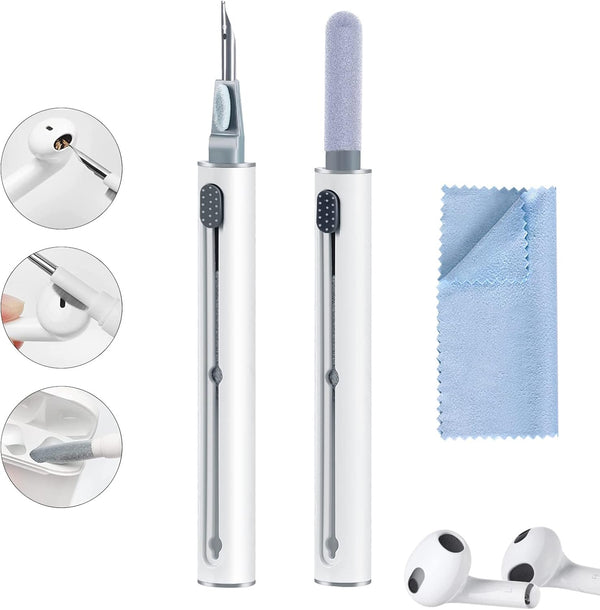 Airpod Cleaner Kit, Earbud Cleaning Kit for Airpods Pro 1 2 3, Multi-Function Cleaning Pen with Soft Brush Flocking