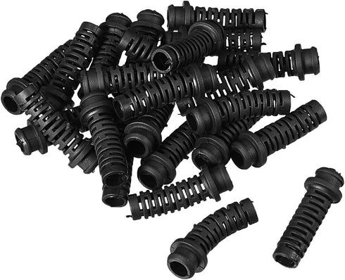 uxcell 25pcs PVC Strain Relief Cord Boot Protector, 6mm Inner Dia, Black Power Tool Hose