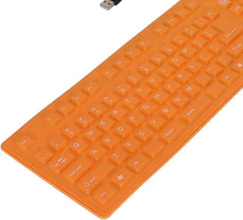 Foldable Silicone Keyboard - 108 Keys Waterproof Rollup USB Wired Keyboard, Soft Touch for PC, Laptop, Notebook
