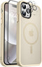 MOCCA Slim Magnetic Case for iPhone 12 Pro Max, Shockproof with Glass Screen & Camera Lens Protectors, Light Gold