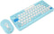 Keyboard and Mouse Combo, Cute Retro Typewriter Keyboard with Round Key, 78 Keys USB Cute Mouse for Desktop, Laptop,