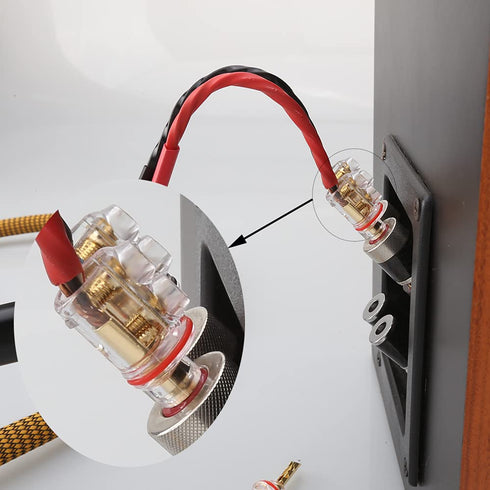 Viborg Audiocrast 4X HiFi Speaker Banana Plug Connectors 4MM BFA Type with Heat Shrink Tubing - Gold