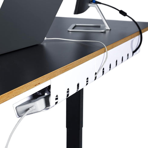 PAMO Cable Management Under Desk, Set of 2 for Easy Mounting Under-Table, with 10X Cable Ties, Desk Organizer for