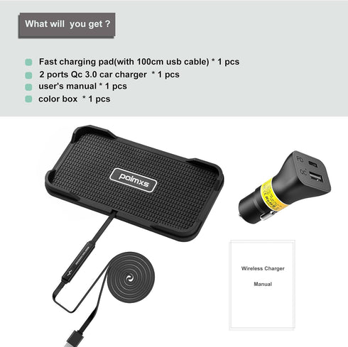 POLMXS 15W 11/12/12/14/15 S21/S22/S23/24 (C12Y) Wireless Charger Car Charging pad, Fast Wireless Phone Charger Cell