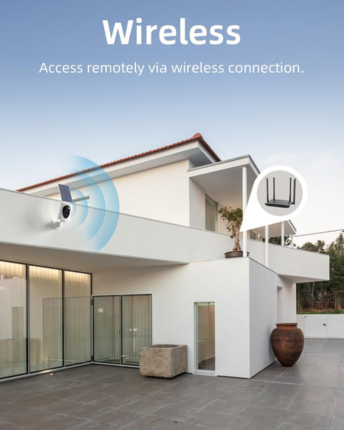 VIRTAVO 2K 2-Way 2.4GHz Wireless Solar Security Camera Outdoor, Starlight Color Night Vision, PIR Motion Detection