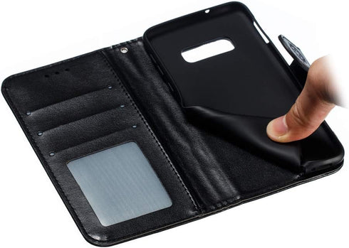 LEECOCO Mandala Embossing Case for Galaxy S10e, Luxury PU Leather Flip Wallet with Magnetic Stand, Card Slot Folio