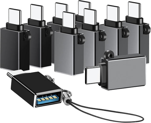 USB C to USB Adapter 10 Pack, USB to USB C Adapter for MacBook Pro/Air, iMac, iPad Pro, Galaxy S20+