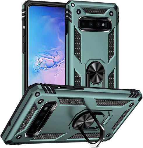 Aozuoton Galaxy S10 Case, Military Grade Shockproof Protective Phone Cover, 16ft Drop Tested - Dark Green