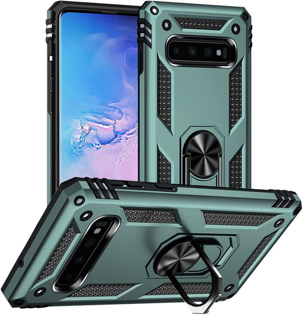 Aozuoton Galaxy S10 Case, Military Grade Shockproof Protective Phone Cover, 16ft Drop Tested - Dark Green