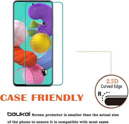 (4 Pack) Tempered Glass Screen Protector for Samsung Galaxy A53 5G / A52 / A51, Touch Sensitive, Case Friendly