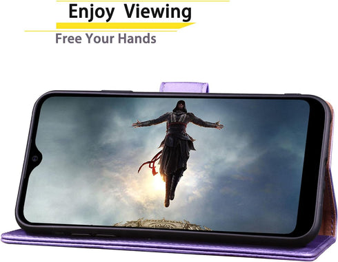 SUANPOT Samsung Galaxy A42 5G Wallet Case, RFID Blocking Leather Flip Folio Book Phone Case for Women Men