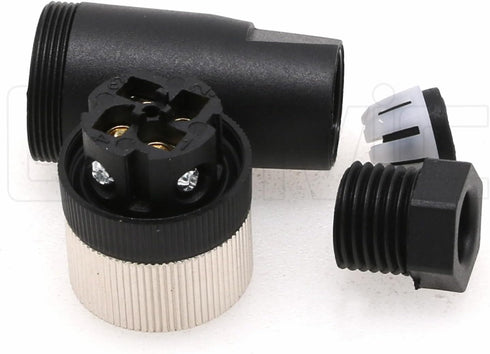 Eonvic M12 4 Pin Female Connector, 12mm A Code Industrial Circular Connector, IP67 250V 4A AC/DC, 2pcs