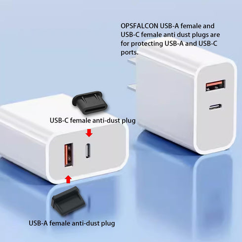 USB C Dust Plug, Anti Dust Cover Plugs, USB Dust Cover Port Plugs, Silicone USB Cap Port Stopper Kit with Cleaning Foam