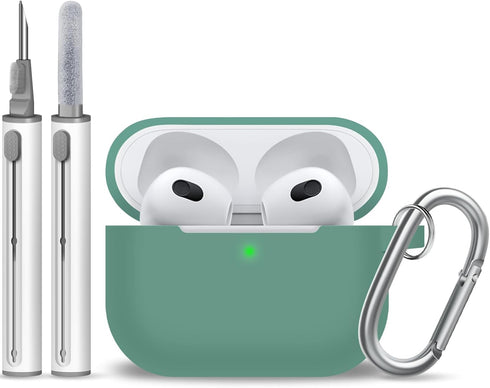 AirPods 3 Case Cover, Silicone Protective Skin with Keychain and Cleaner Kit for Apple AirPod 3rd Generation