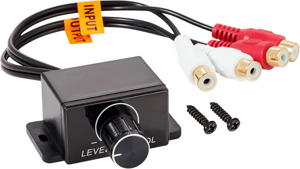 Universal Car Amplifier RCA Level Controller, Bass Control Knob for Car, Motorcycle, Home Theater Speakers