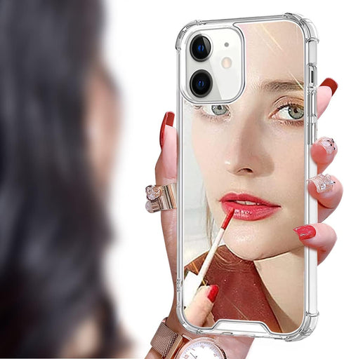 Cavdycidy Acrylic Mirror Case for iPhone 11, Outdoor Makeup Phone Case for Women, Classic Mirror Design