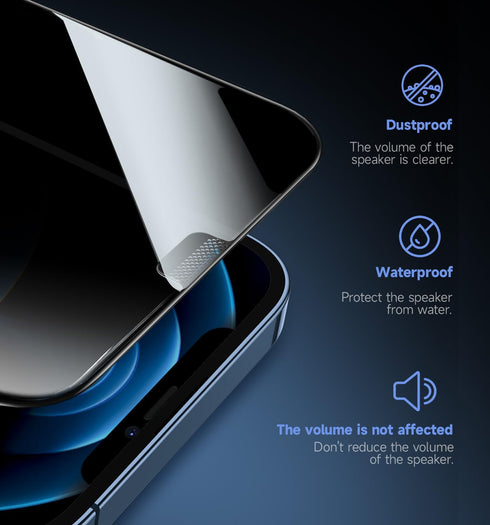 MAGIC JOHN Privacy Glass Screen Protector for iPhone 12/12 Pro (6.1") - 2 Pack, Easy Bubble-Free Installation, Auto