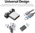 USB C Magnetic Adapter (Straight 2 Packs), USB2.0 Type C Connector with PD 120W Charge