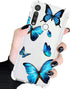 Clear Case for Moto G Power 2020, Cute Soft TPU Shockproof Protective Cover for Girls Women, Blue Butterfly